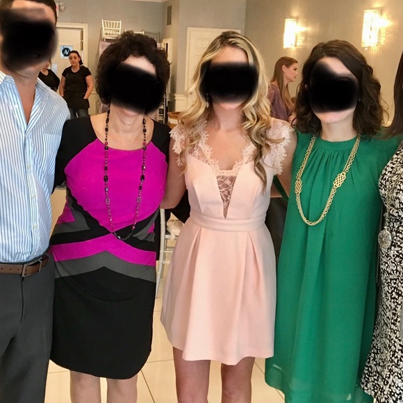 BCBGeneration Blush Pink Lace Dress Size 0 - Picture 6 of 7